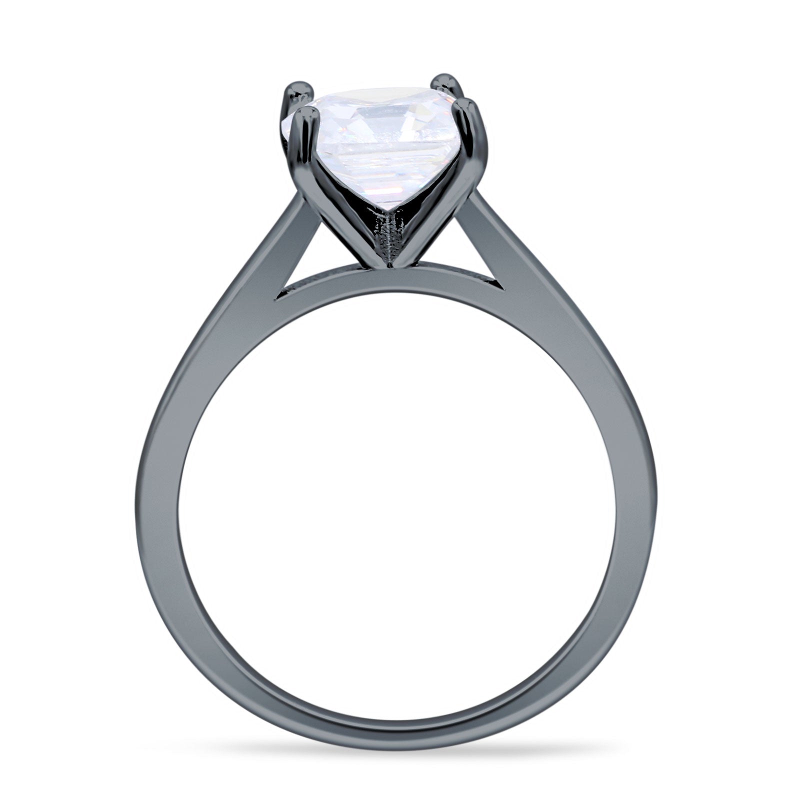 Asscher Cut Vintage Style Solitaire Ring 925 Sterling Silver