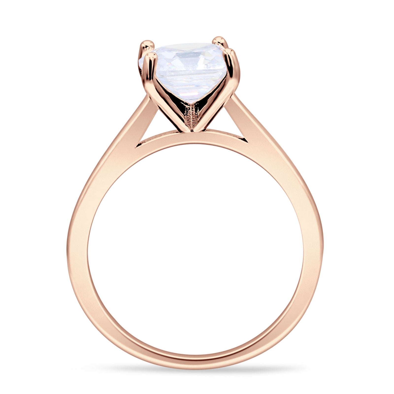 Asscher Cut Vintage Style Solitaire Ring 925 Sterling Silver