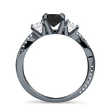 Infinity Round Three Stone Ring Cubic Zirconia 925 Sterling Silver