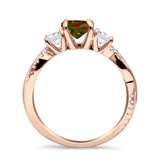 Infinity Round Three Stone Ring Cubic Zirconia 925 Sterling Silver