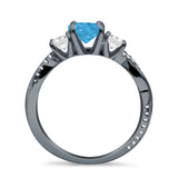 Infinity Round Three Stone Ring Cubic Zirconia 925 Sterling Silver