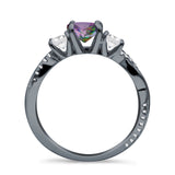 Infinity Round Three Stone Ring Cubic Zirconia 925 Sterling Silver