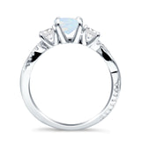 Infinity Round Three Stone Ring Cubic Zirconia 925 Sterling Silver