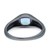 New Signet Wedding Engagement Ring Cushion Cut Simulated Cubic Zirconia Stone 925 Sterling Silver