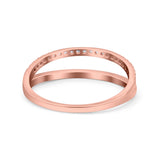 Half Eternity Ring Wedding Engagement Band Round Simulated Cubic Zirconia 925 Sterling Silver (6mm)