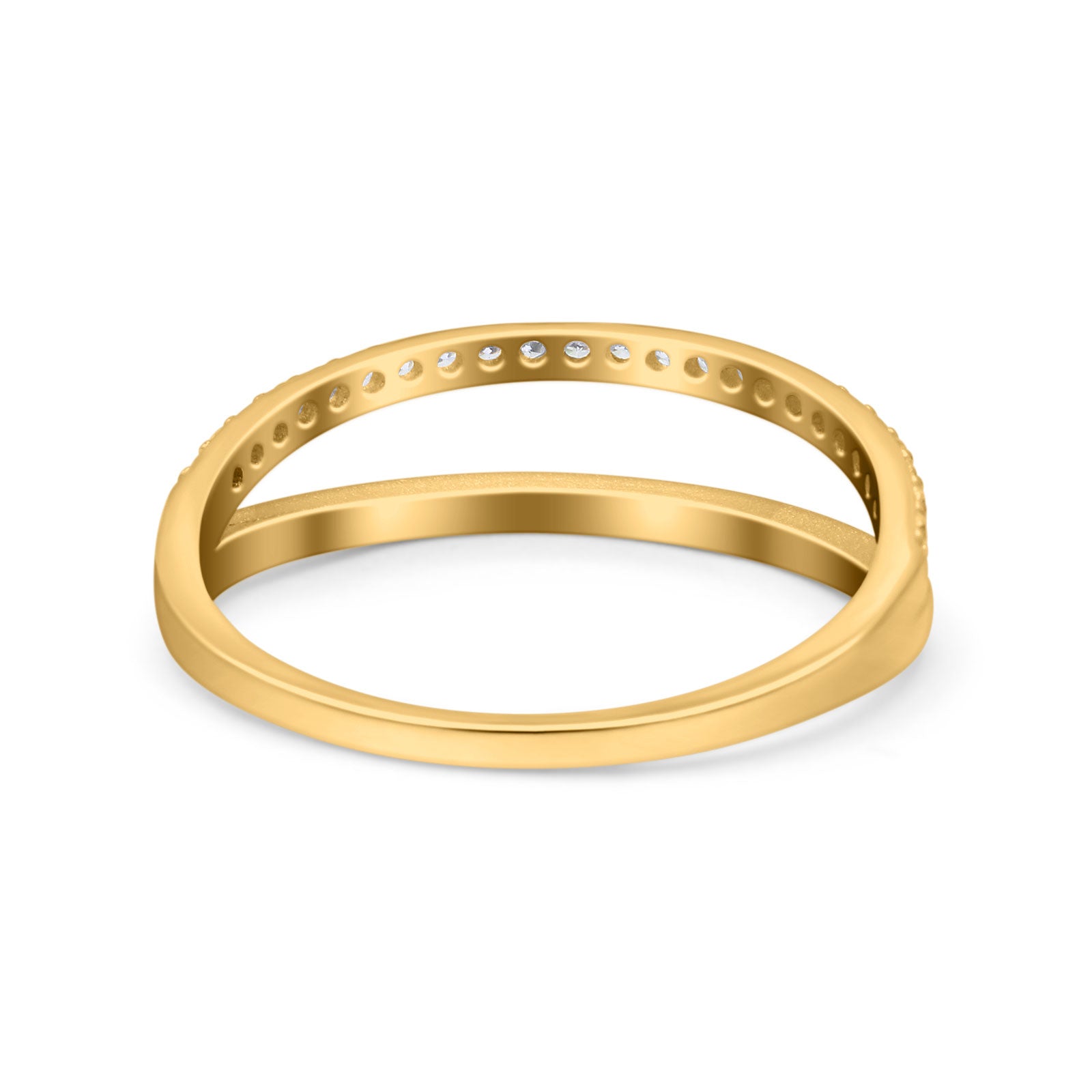 Half Eternity Ring Wedding Engagement Band Round Simulated Cubic Zirconia 925 Sterling Silver (6mm)