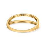 Half Eternity Ring Wedding Engagement Band Round Simulated Cubic Zirconia 925 Sterling Silver (6mm)