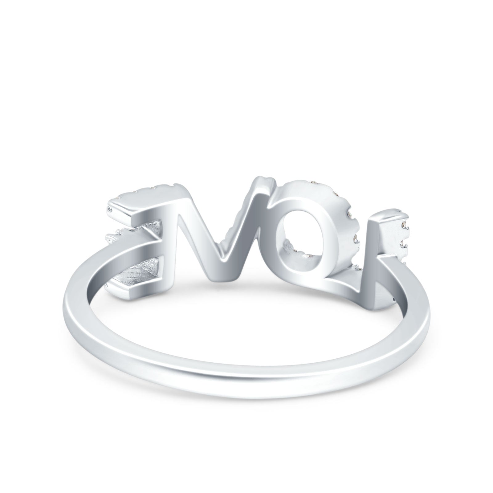 Love Ring Wedding Engagement Eternity Band Simulated Cubic Zirconia 925 Sterling Silver (6mm)