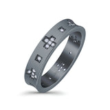 Eternity Ring Wedding Engagement Band Round Simulated Cubic Zirconia 925 Sterling Silver (4.5mm)