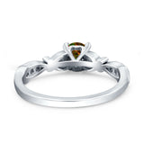 Heart Filigree Art Deco Wedding Bridal Ring Round Simulated Cubic Zirconia 925 Sterling Silver
