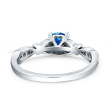 Heart Filigree Art Deco Wedding Bridal Ring Round Simulated Cubic Zirconia 925 Sterling Silver