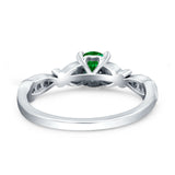 Heart Filigree Art Deco Wedding Bridal Ring Round Simulated Cubic Zirconia 925 Sterling Silver