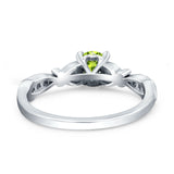 Heart Filigree Art Deco Wedding Bridal Ring Round Simulated Cubic Zirconia 925 Sterling Silver