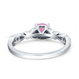 Heart Filigree Art Deco Wedding Bridal Ring Round Simulated Cubic Zirconia 925 Sterling Silver