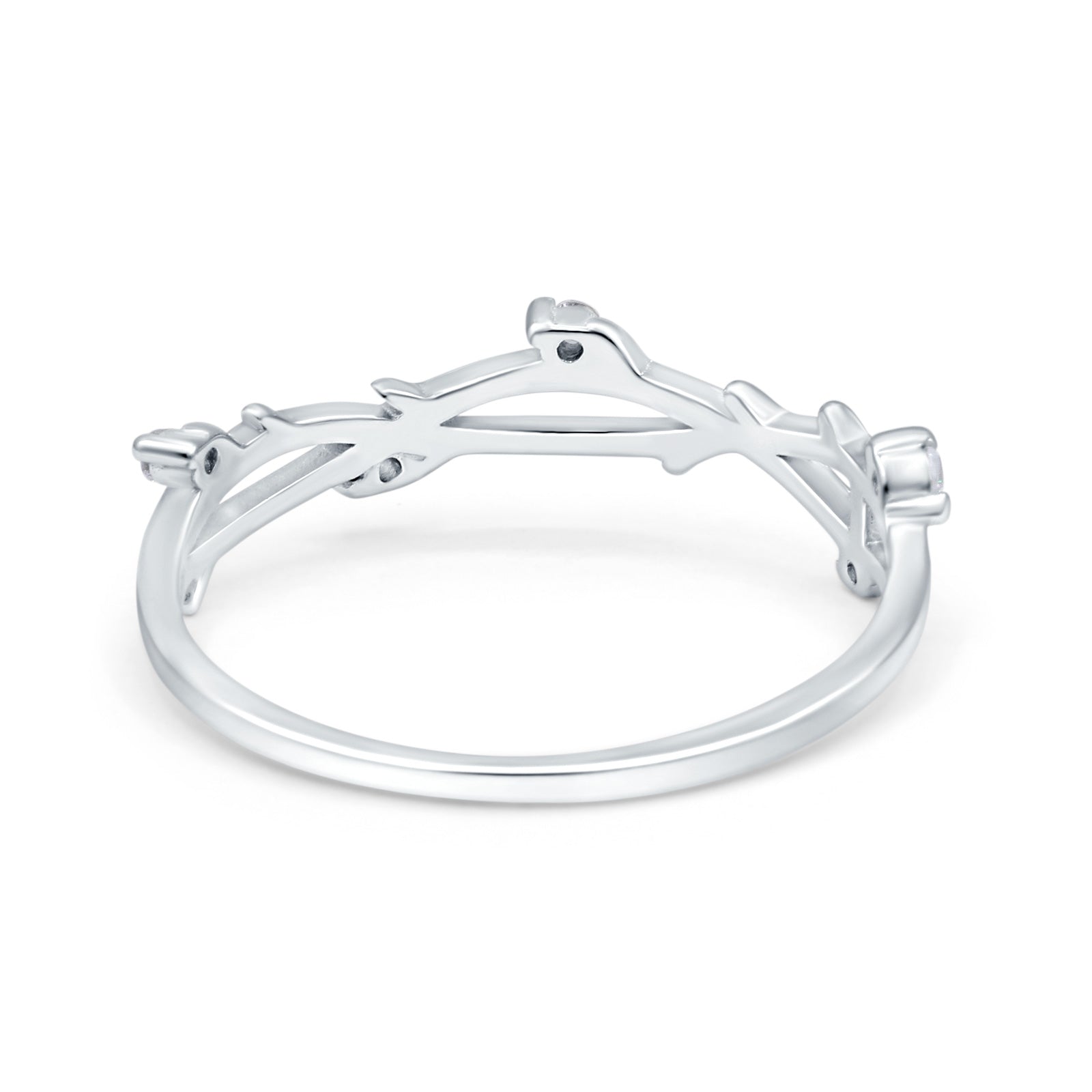 Vintage Style Wedding Engagement Anniversary Ring Band Round Simulated Cubic Zirconia 925 Sterling Silver