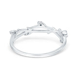Vintage Style Wedding Engagement Anniversary Ring Band Round Simulated Cubic Zirconia 925 Sterling Silver