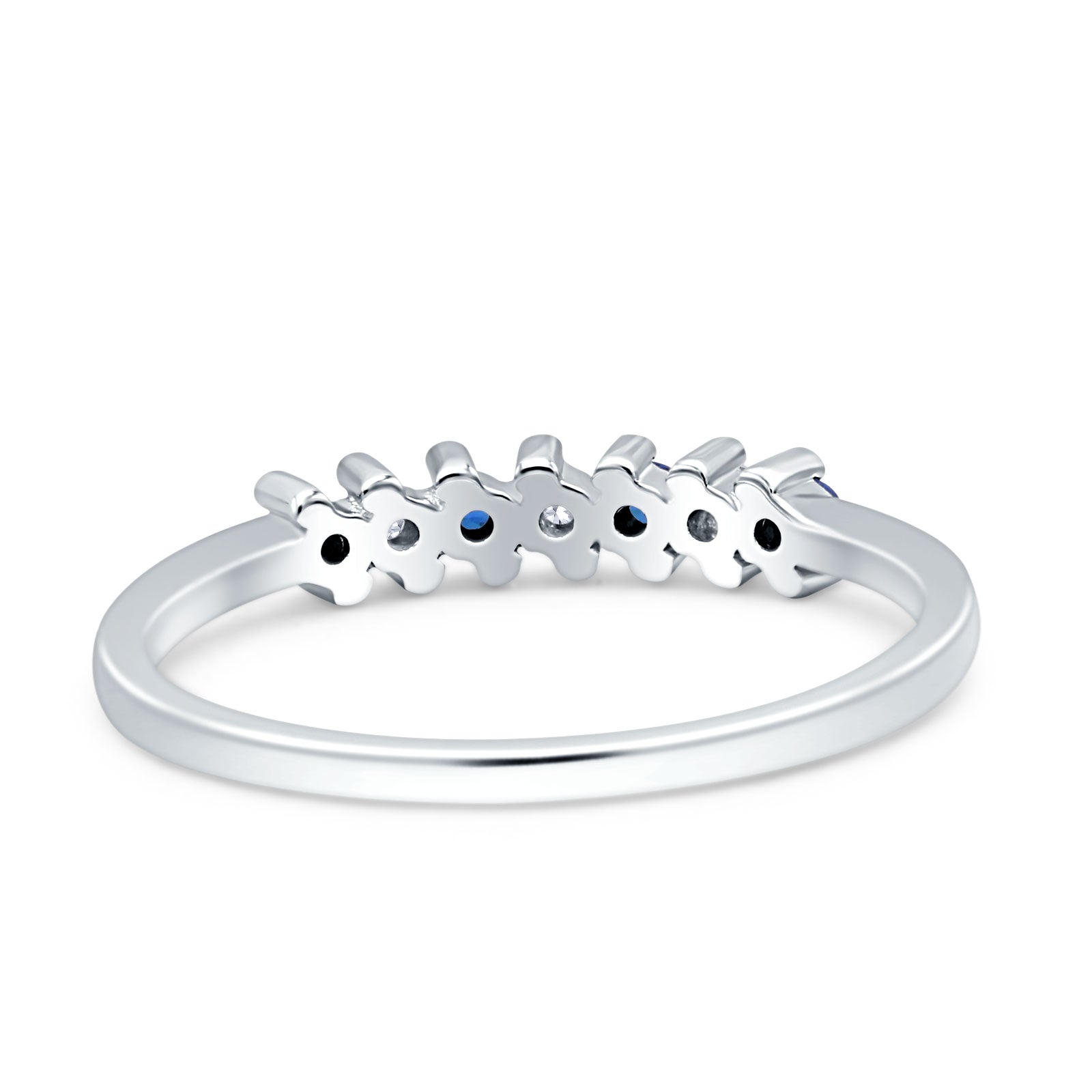 Round Dazzling Eternity Wedding Band Cubic Zirconia 925 Sterling Silver