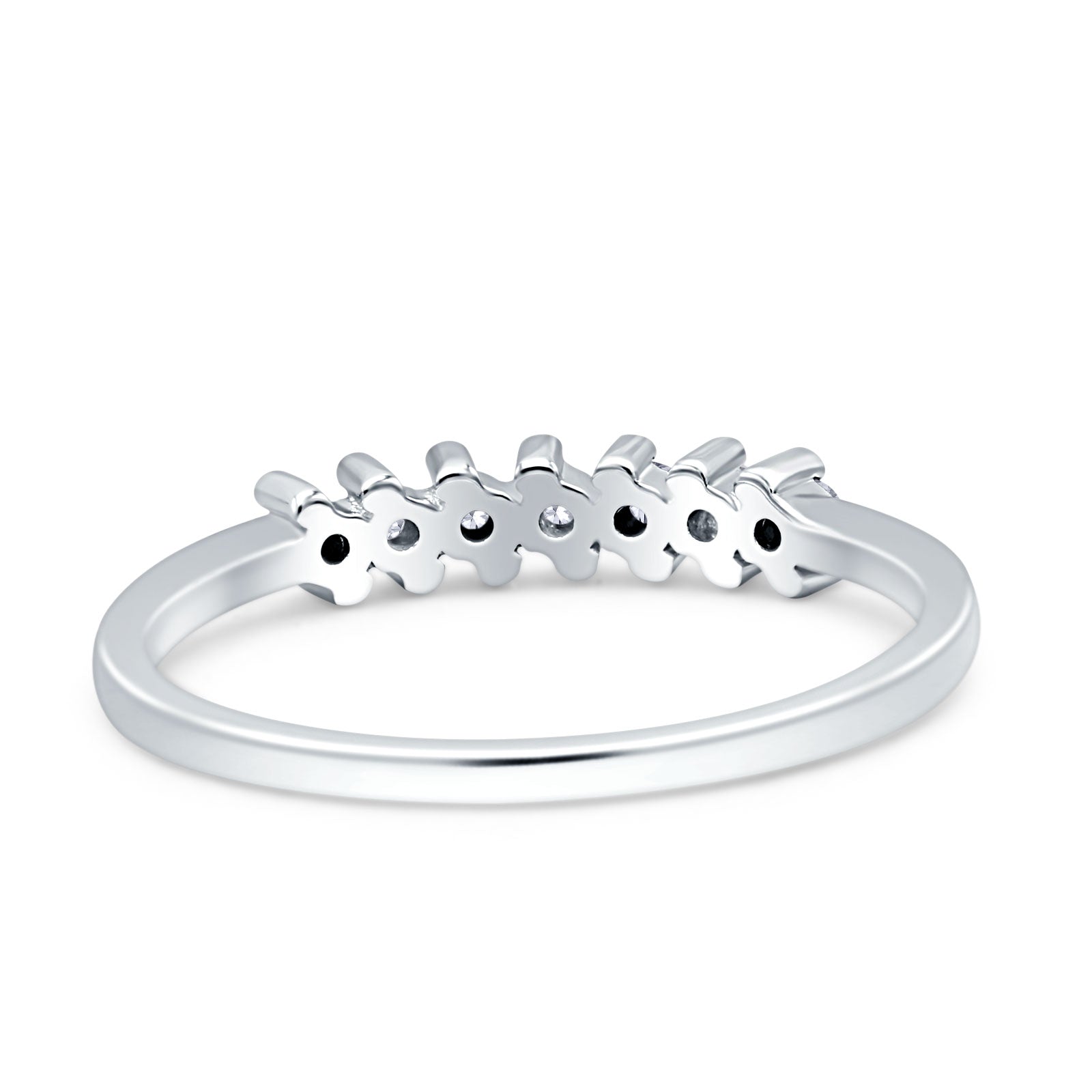Round Dazzling Eternity Wedding Band Cubic Zirconia 925 Sterling Silver