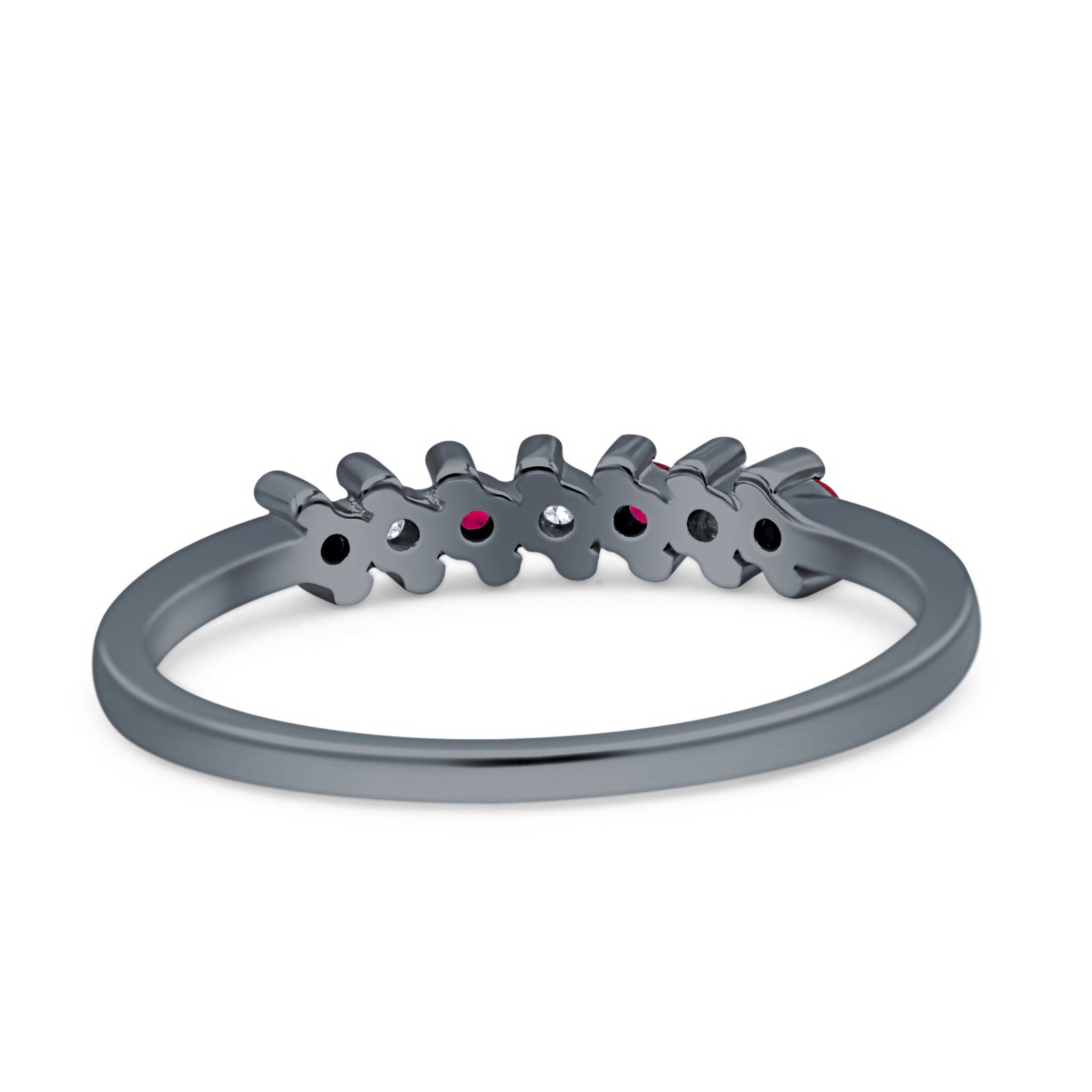 Round Dazzling Eternity Wedding Band Cubic Zirconia 925 Sterling Silver