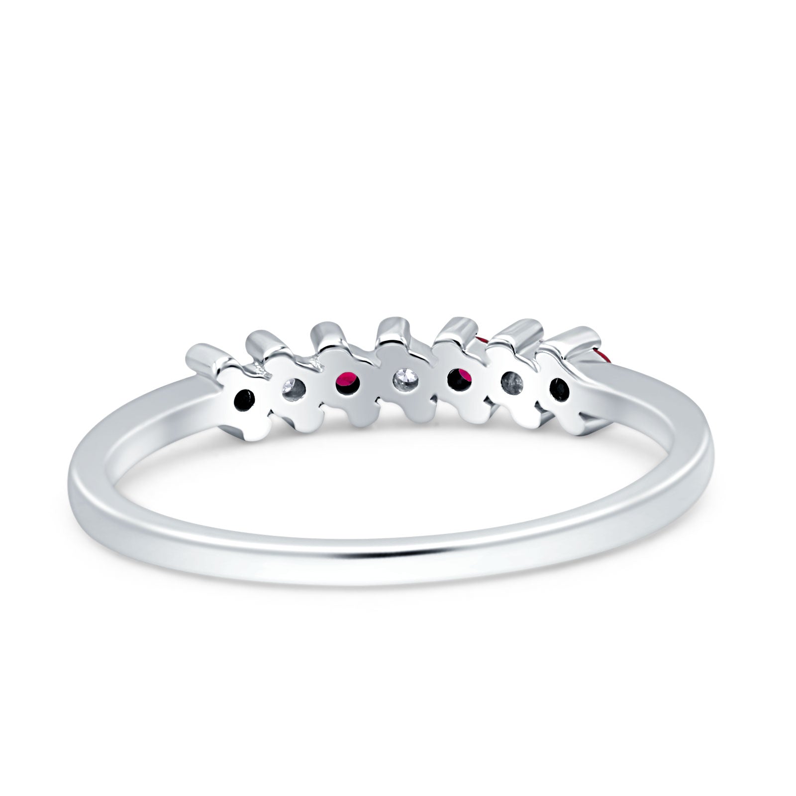 Round Dazzling Eternity Wedding Band Cubic Zirconia 925 Sterling Silver