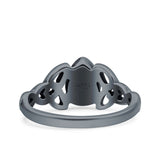 Celtic Pear Lab Opal Ring Solid Oxidized 925 Sterling Silver