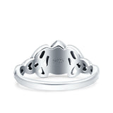 Celtic Pear Lab Opal Ring Solid Oxidized 925 Sterling Silver