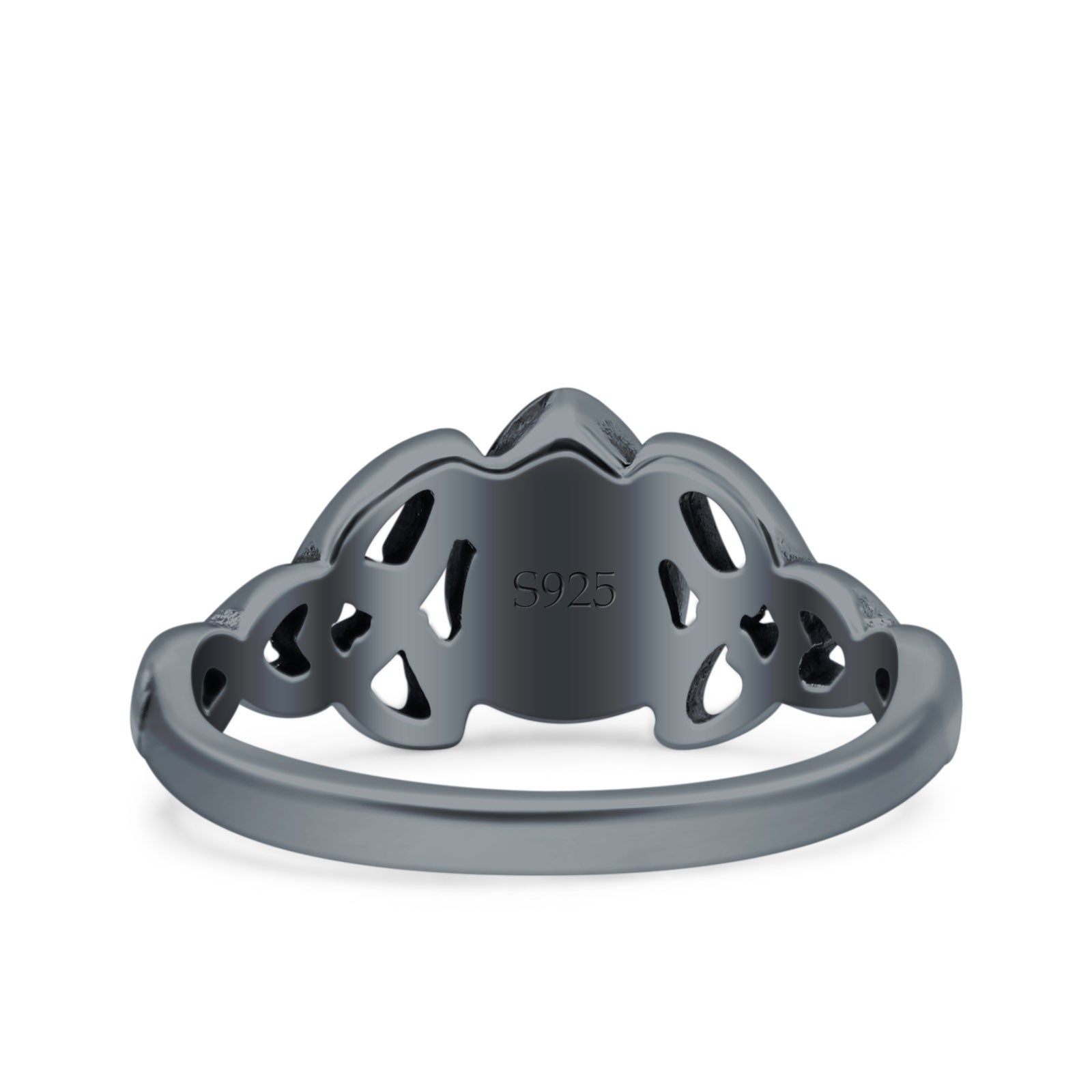 Celtic Pear Lab Opal Ring Solid Oxidized 925 Sterling Silver