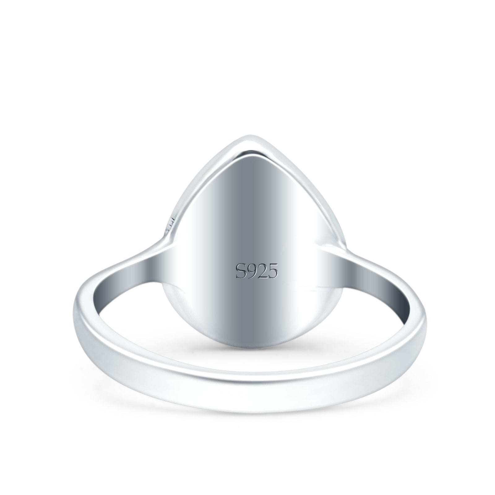 Petite Dainty Pear Lab Opal Ring Solid Oxidized 925 Sterling Silver