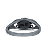 Vintage Style Oval Lab Opal Ring Solid Oxidized 925 Sterling Silver