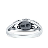 Vintage Style Oval Lab Opal Ring Solid Oxidized 925 Sterling Silver