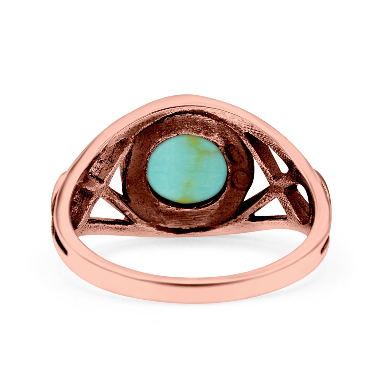 Infinity Shank Lab Opal Ring Solid Round Oxidized 925 Sterling Silver