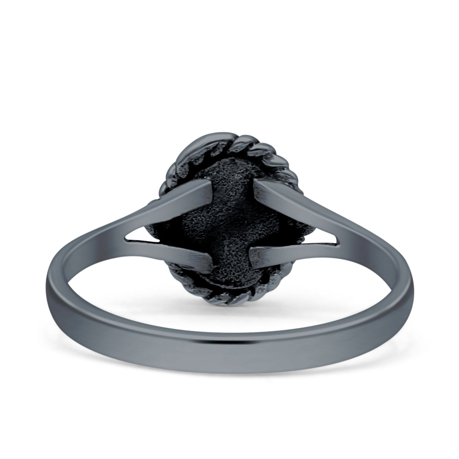 Oval New Design Thumb Ring Statement Fashion Oxidized Lab Created Opal Solid 925 Sterling Silver