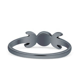 Moon Thumb Ring Statement Fashion Oxidized Lab Created Opal Solid 925 Sterling Silver