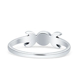 Moon Thumb Ring Statement Fashion Oxidized Lab Created Opal Solid 925 Sterling Silver