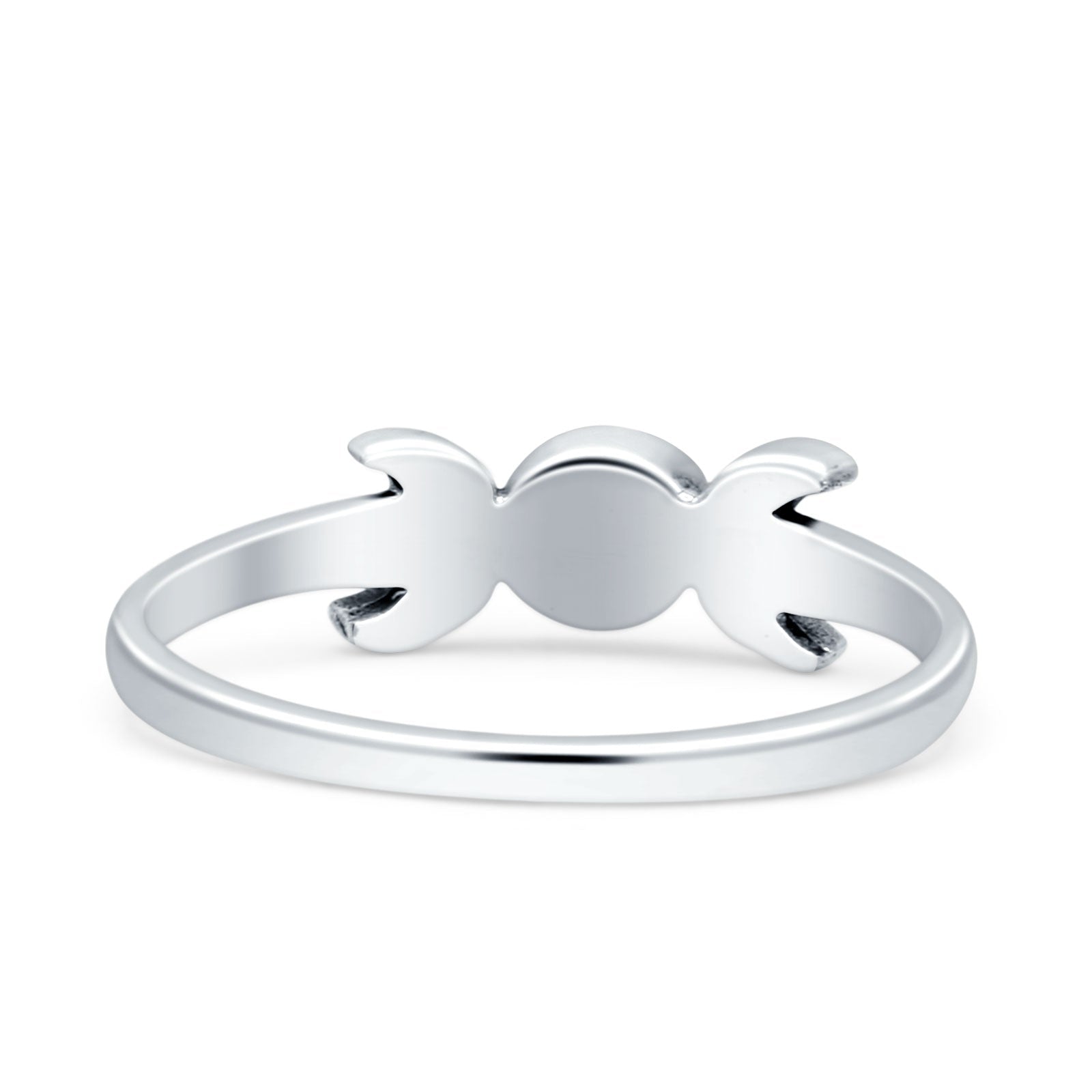 Moon Thumb Ring Statement Fashion Oxidized Lab Created Opal Solid 925 Sterling Silver