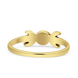 Moon Thumb Ring Statement Fashion Oxidized Lab Created Opal Solid 925 Sterling Silver