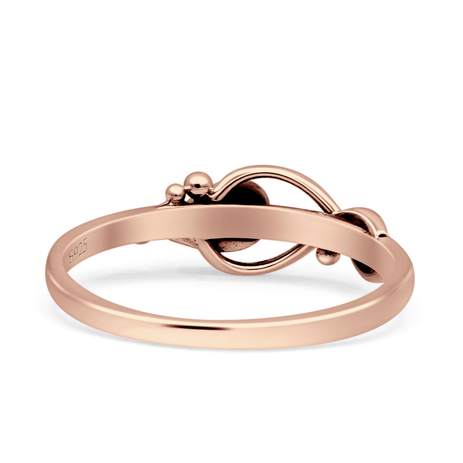 Celtic Infinity Pear Thumb Ring Fashion Oxidized Lab Created Opal Solid 925 Sterling Silver