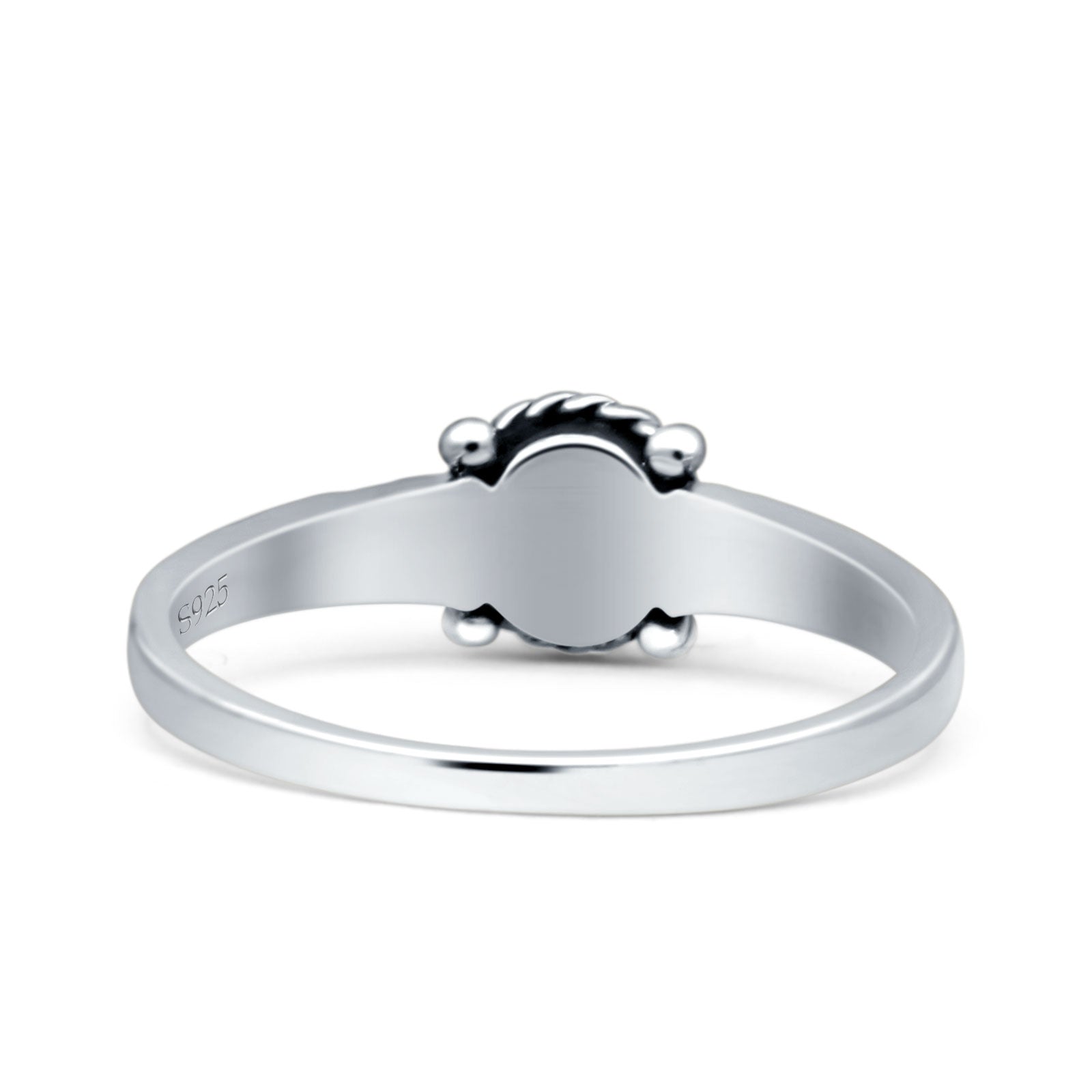 Vintage Style Oval Thumb Ring Statement Fashion Oxidized Lab Created Opal Solid 925 Sterling Silver