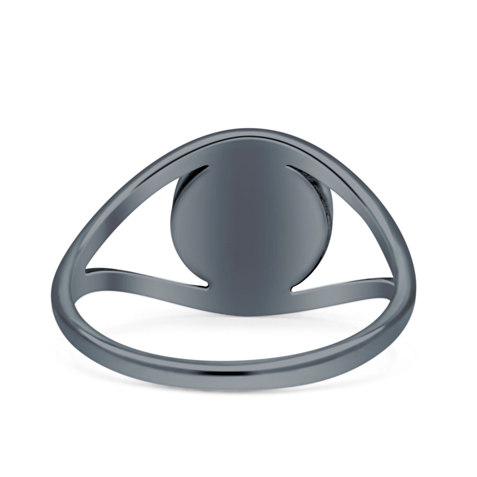 Round Thumb Ring Statement Fashion Oxidized Lab Created Opal Solid 925 Sterling Silver