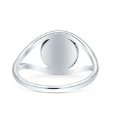 Round Thumb Ring Statement Fashion Oxidized Lab Created Opal Solid 925 Sterling Silver