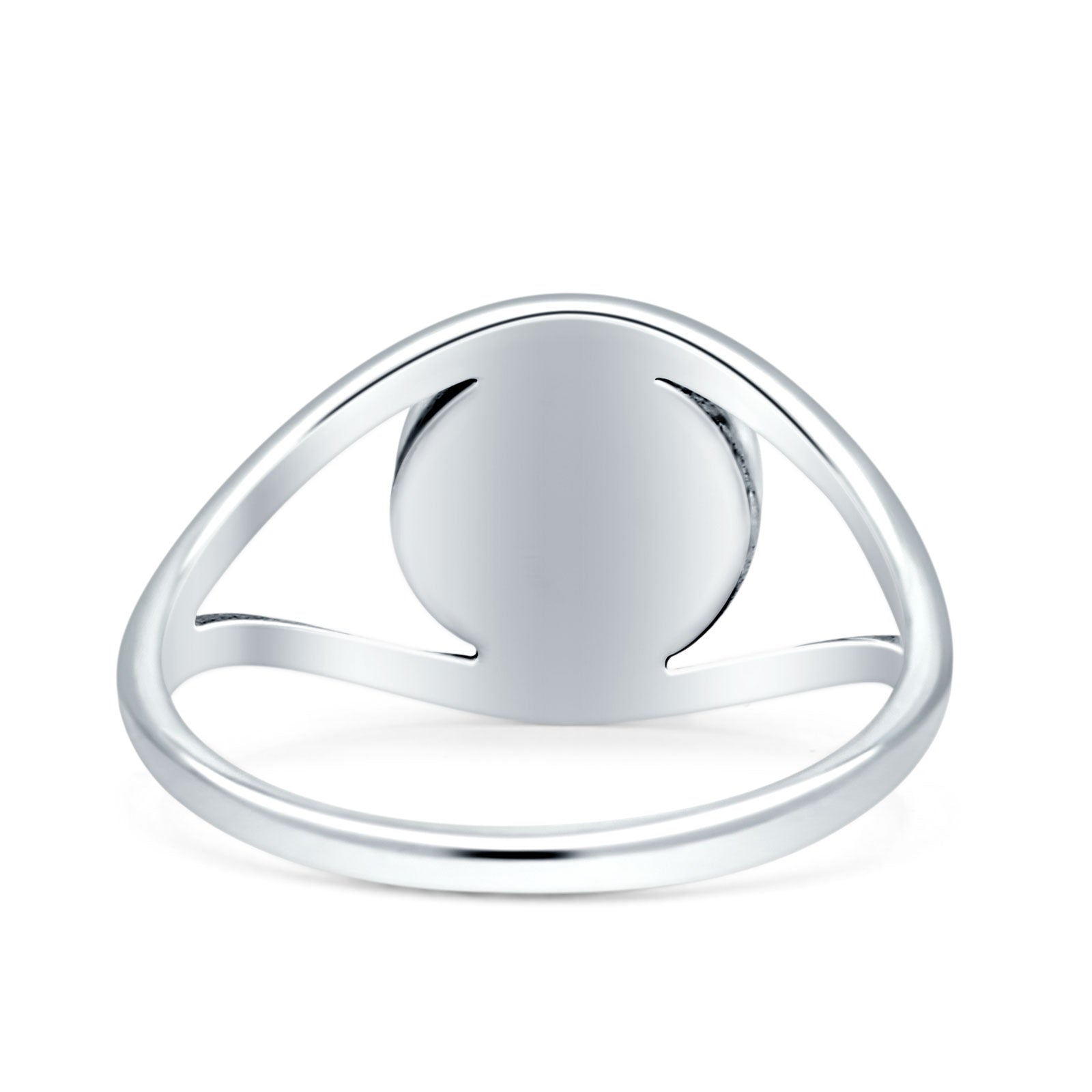 Round Thumb Ring Statement Fashion Oxidized Lab Created Opal Solid 925 Sterling Silver