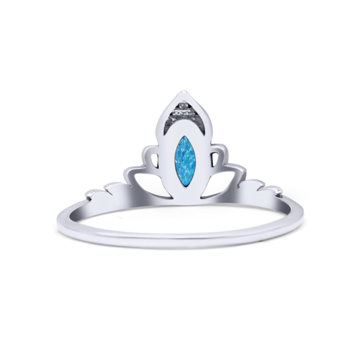 Marquise Petite Dainty Thumb Ring Oxidized Lab Created Opal Statement Fashion Ring 925 Sterling Silver