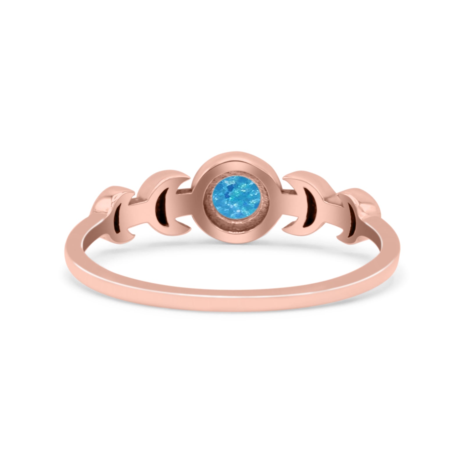 Moon Phases Oxidized Thumb Ring Statement Fashion Ring Lab Created Opal 925 Sterling Silver