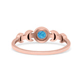Moon Phases Oxidized Thumb Ring Statement Fashion Ring Lab Created Opal 925 Sterling Silver