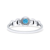 Moon Phases Oxidized Thumb Ring Statement Fashion Ring Lab Created Opal 925 Sterling Silver