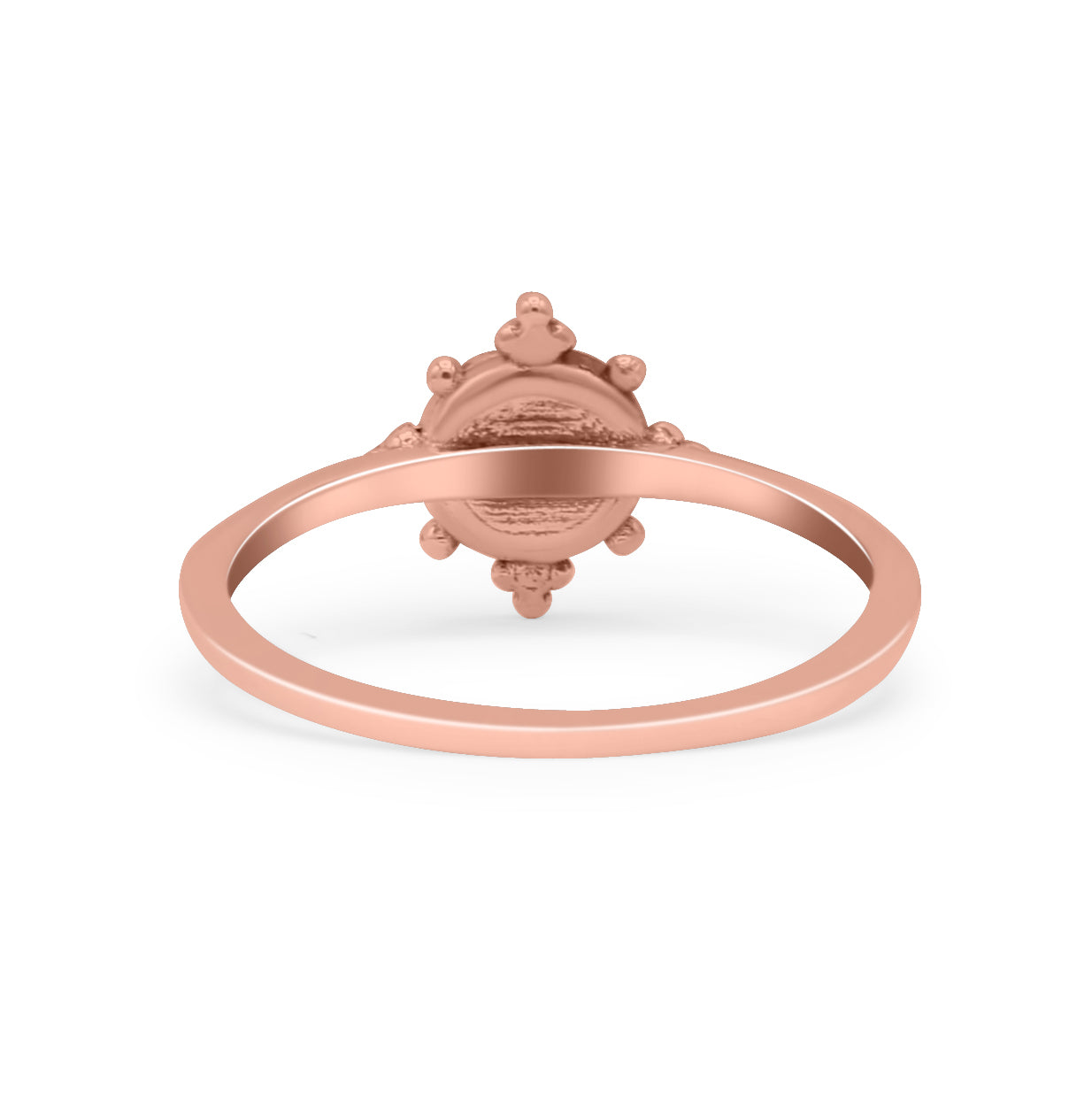 Art Deco Bridal Wedding Engagement Ring Round Lab Created White Opal 925 Sterling Silver