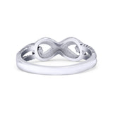 Infinity Wedding Engagement Ring Lab Created Opal 925 Sterling Silver