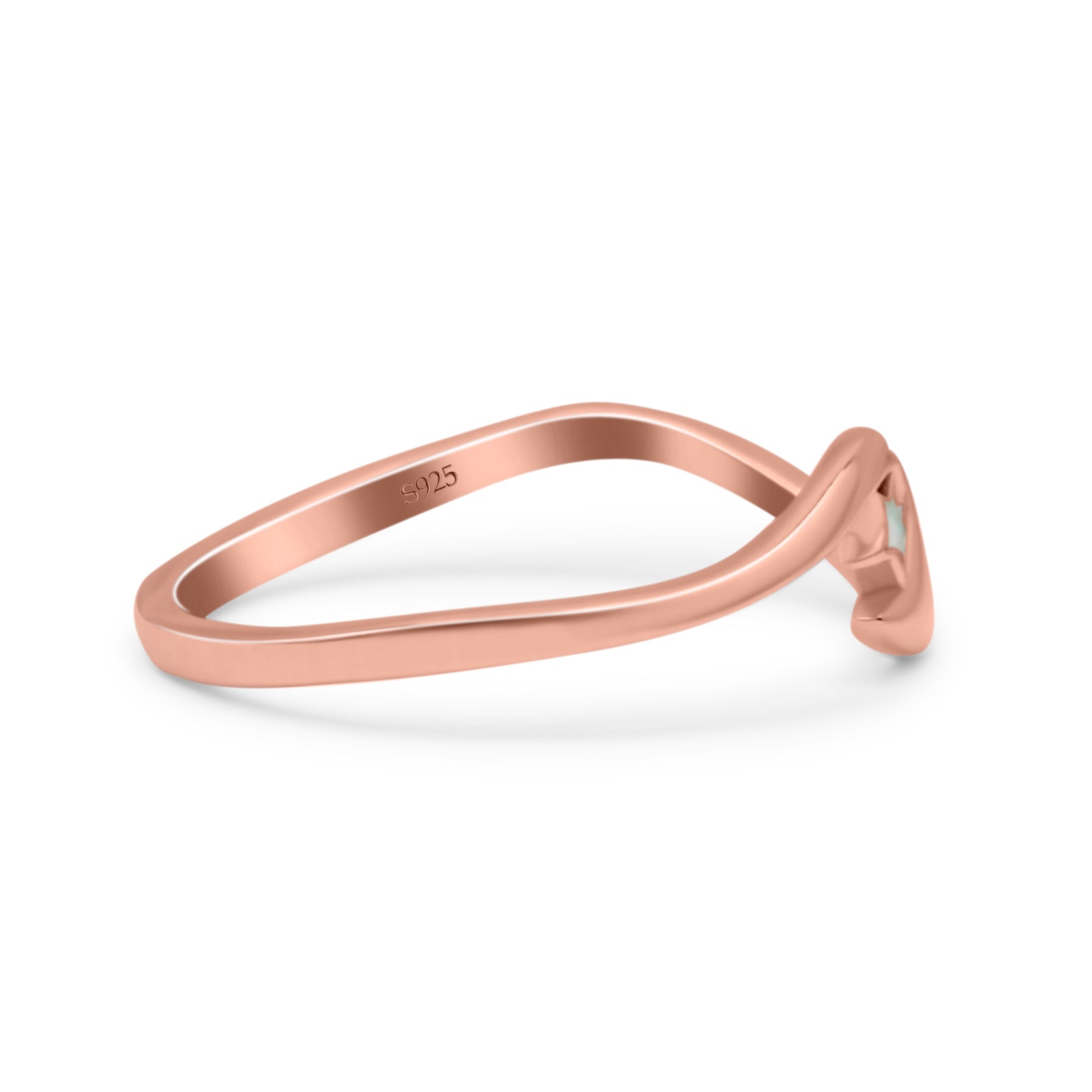 Wave & Star Wedding Engagement Ring Lab Created Opal 925 Sterling Silver