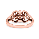 Cross Wedding Engagement Ring Lab Created Opal 925 Sterling Silver