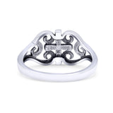 Cross Wedding Engagement Ring Lab Created Opal 925 Sterling Silver